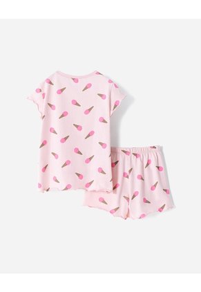 Pijama Camiseta + Short Niña Rosa