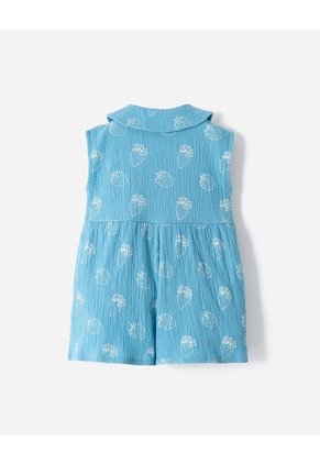 Enterizo Corto Regular Estampado Niña Azul