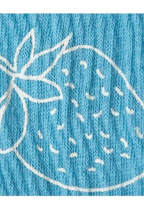 Enterizo Corto Regular Estampado Niña Azul