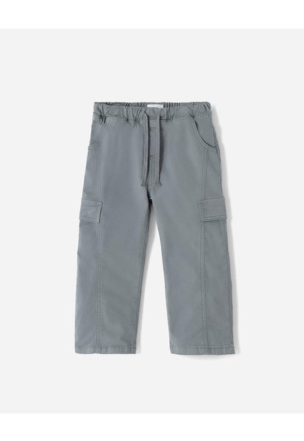 Pantalón Tipo Cargo Drill Gris Niño Gris