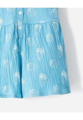 Enterizo Corto Regular Estampado Niña Azul