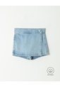 Falda Short Denim Algodón índigo Claro Niña Azul Oscuro de BABY FRESH