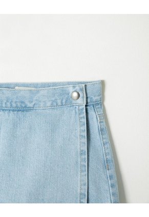Falda Short Denim Algodón índigo Claro Niña Azul Oscuro