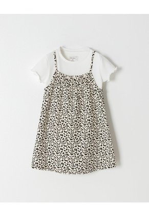 Conjunto Camiseta + Vestido Niña Beige