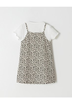Conjunto Camiseta + Vestido Niña Beige