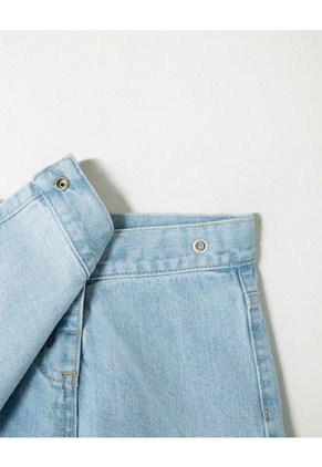 Falda Short Denim Algodón índigo Claro Niña Azul Oscuro