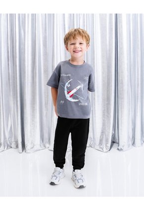 Conjunto Camiseta + Pantalón Algodón Niño Negro