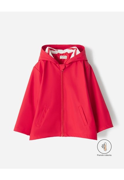 Chaqueta Parka Repelente Al Agua Roja Niño Rojo