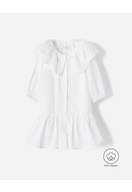 Vestido Midi Regular Blanco Niña Blanco