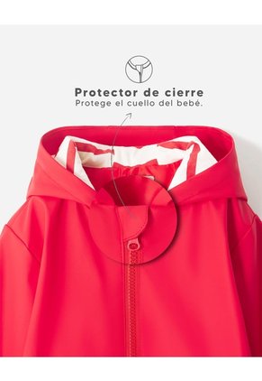 Chaqueta Parka Repelente Al Agua Roja Niño Rojo