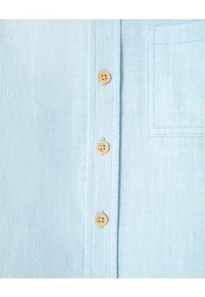 Camisa Manga Larga Algodón Azul Niño Azul