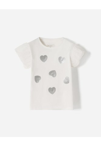 Camiseta Regular Estampada Brillos Niña Blanco BABY FRESH