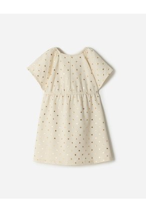 Vestido Midi Estampado Niña Beige