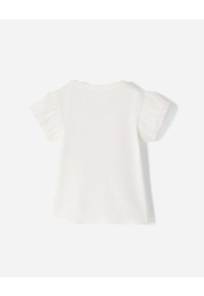 Camiseta Regular Estampada Brillos Niña Blanco