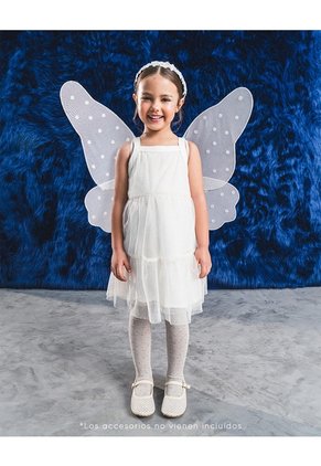 Vestido Midi Tull Capas Blanco Niña Blanco