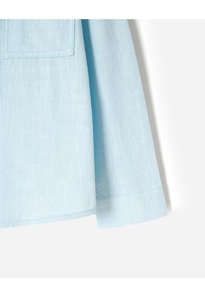 Camisa Manga Larga Algodón Azul Niño Azul