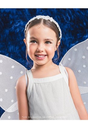 Vestido Midi Tull Capas Blanco Niña Blanco