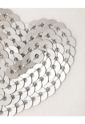 Camiseta Regular Estampada Brillos Niña Blanco