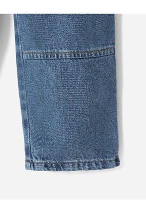 Jean Wide Leg índigo Unisex Azul Oscuro