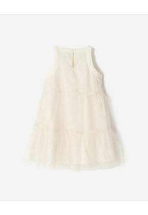 Vestido Midi Tull Capas Blanco Niña Blanco