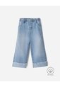 Jean Wide Leg Tiro Medio Algodón Bordado índigo Medio Niña Azul Oscuro de BABY FRESH