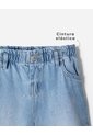 Jean Wide Leg Tiro Medio Algodón Bordado índigo Medio Niña Azul Oscuro de BABY FRESH