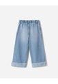 Jean Wide Leg Tiro Medio Algodón Bordado índigo Medio Niña Azul Oscuro de BABY FRESH