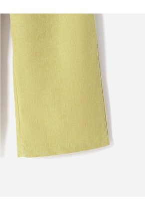 Pantalón Regular Tiro Medio Corduroy Verde Niña Verde
