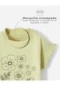Camiseta Regular Algodón Estampado Bordado Niña Verde de BABY FRESH