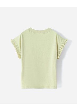 Camiseta Regular Algodón Estampado Bordado Niña Verde