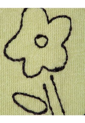 Camiseta Regular Algodón Estampado Bordado Niña Verde