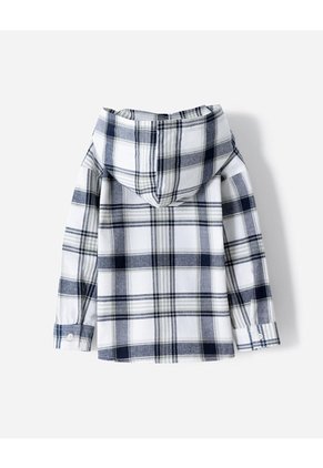 Camisa Manga Larga Oversize Cuadros Niño Azul
