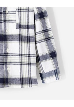 Camisa Manga Larga Oversize Cuadros Niño Azul