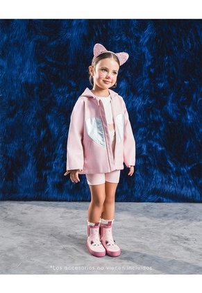 Chaqueta Gato Rosada Niña Rosa