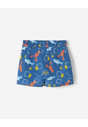 Pantaloneta De Baño Estampada Niño Azul