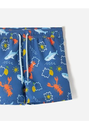 Pantaloneta De Baño Estampada Niño Azul