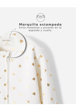 Buzo Regular Estampado Niña Beige