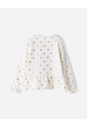 Buzo Regular Estampado Niña Beige