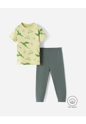 Pijama Camiseta + Pantalón Algodón Niño Verde BABY FRESH