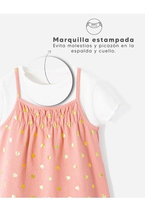 Conjunto Camiseta + Vestido Niña Rosa Claro