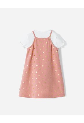 Conjunto Camiseta + Vestido Niña Rosa Claro
