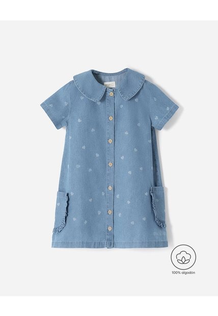 Vestido Midi Denim Niña Azul