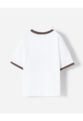 Camiseta Regular Bordada Niño Blanco