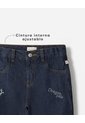 Jean Straight Apliques Bordados índigo Oscuro Niño Azul Oscuro de BABY FRESH