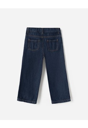 Jean Straight Apliques Bordados índigo Oscuro Niño Azul Oscuro