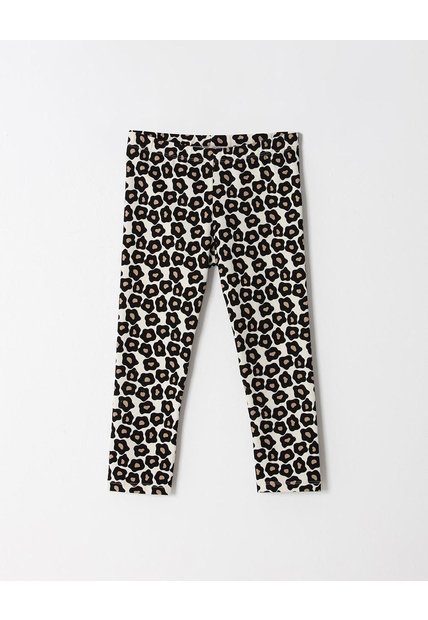 Legging Tiro Medio Estampado Niña Beige