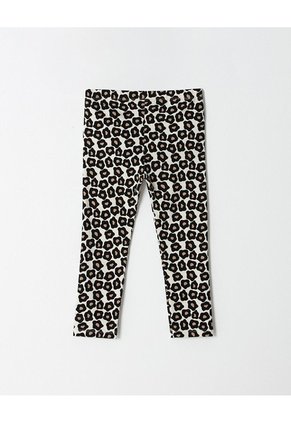 Legging Tiro Medio Estampado Niña Beige