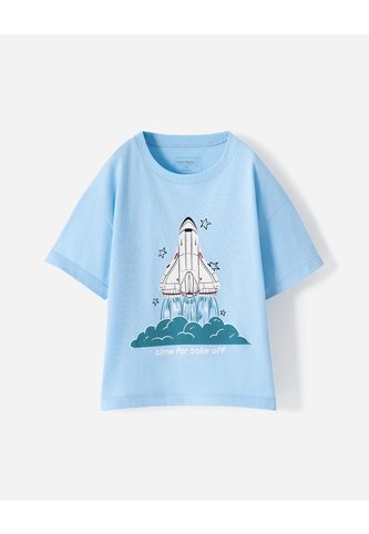 Camiseta Oversize Algodón Estampada Niño Azul BABY FRESH