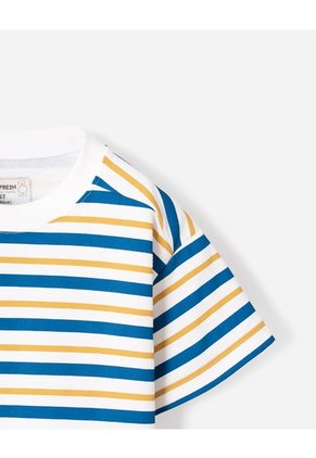 Camiseta Oversize Rayas Niño Azul