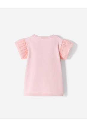 Camiseta Regular Lentejuelas Niña Rosa